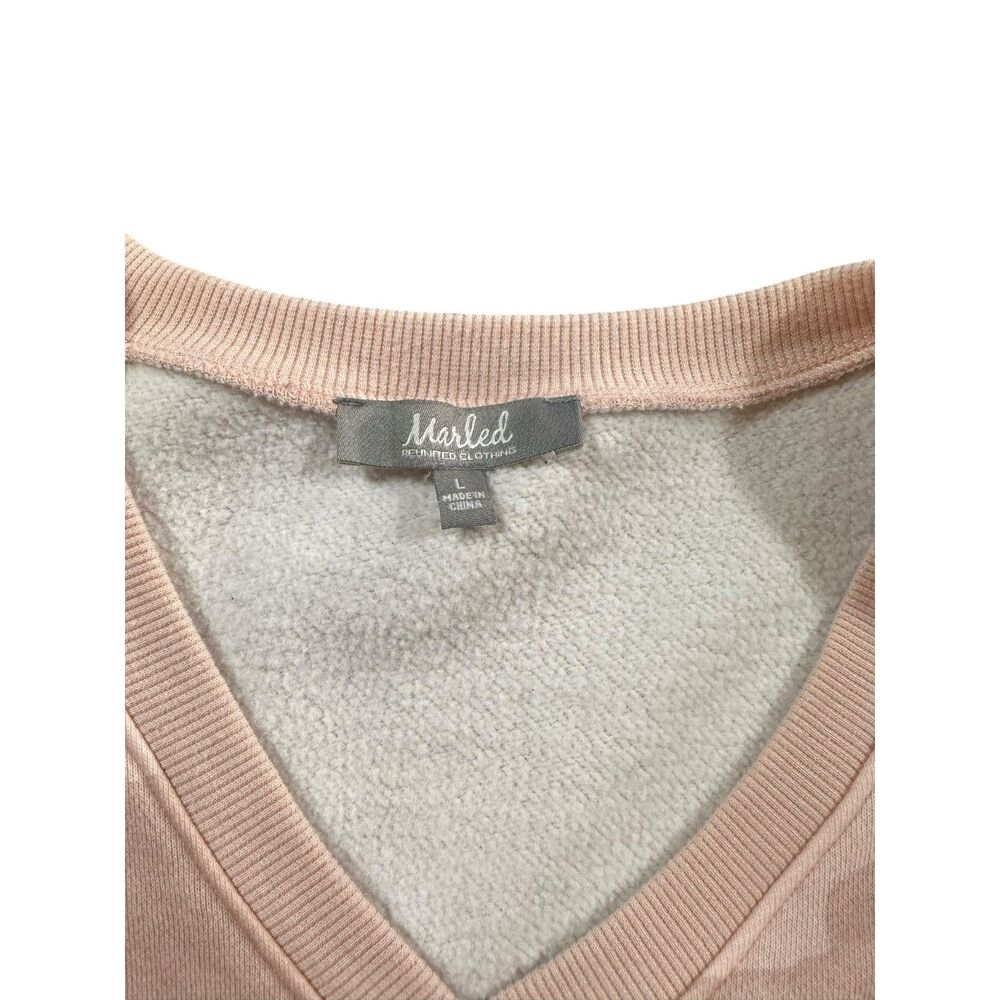 Marled V-Neck Pink Camo‎ Sweatshirt Size Large - Picture 5 of 8